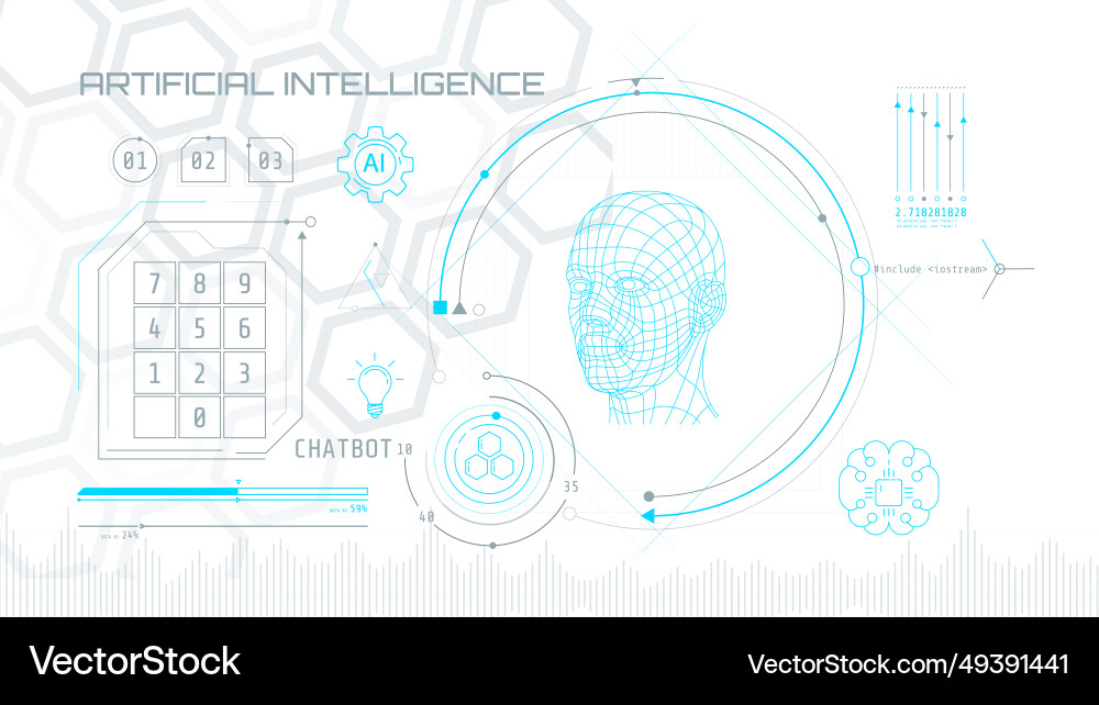 Built-in artificial intelligence in a technology Built-in artificial intelligence in a technology vector image