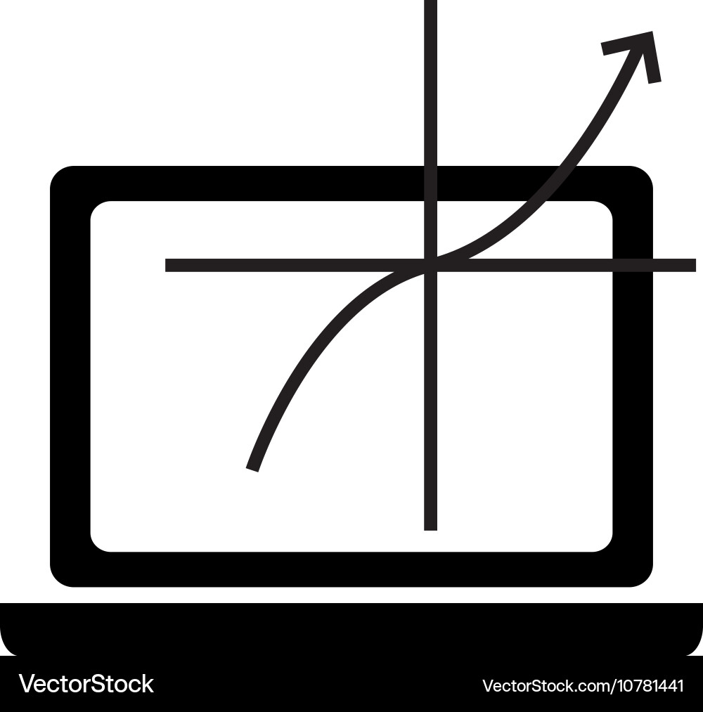 Computer and graph chart icon vector image