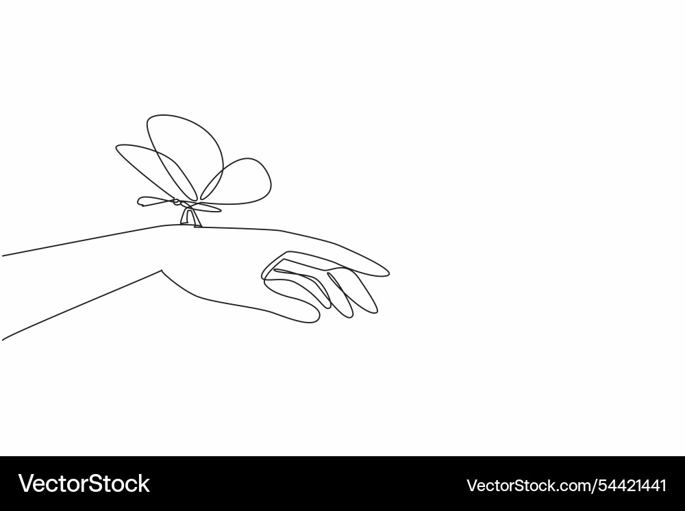 Continuous one line drawing the hand infested Continuous one line drawing the hand infested Vector Image