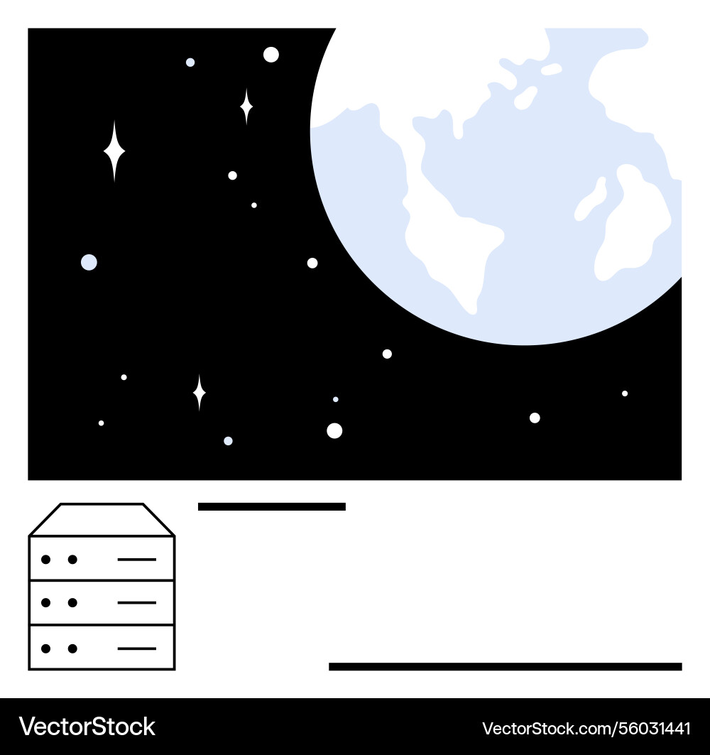 Data server connected to global network Data server connected to global network vector image