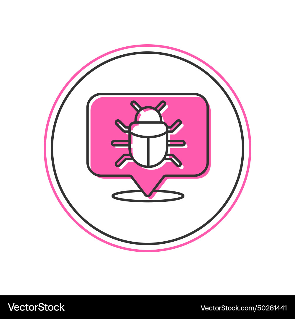 Filled outline system bug concept icon isolated Filled outline system bug concept icon isolated vector image