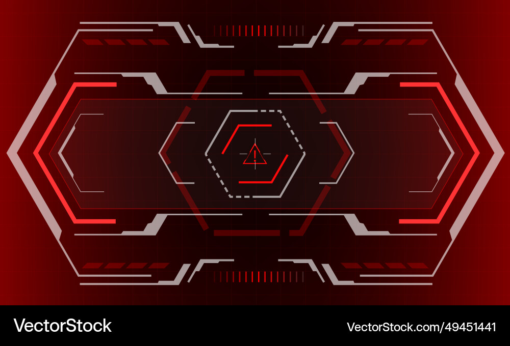 Hud sci-fi hexagon interface screen view vector image