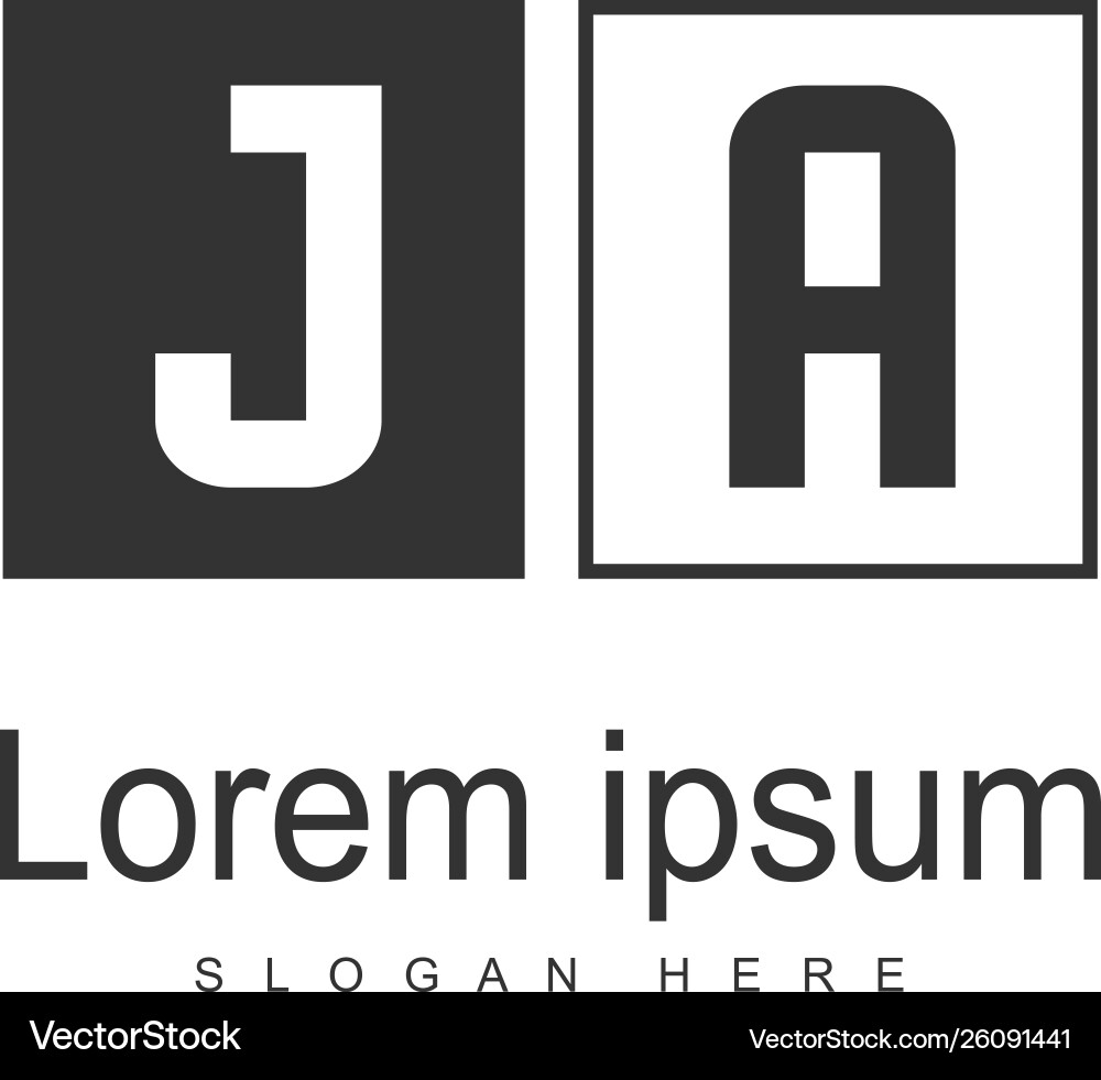 Initial ja logo template with modern frame Vector Image