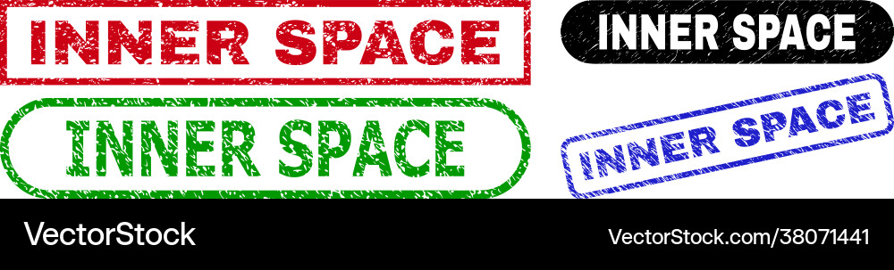 Inner space rectangle stamps using scratched style Vector Image