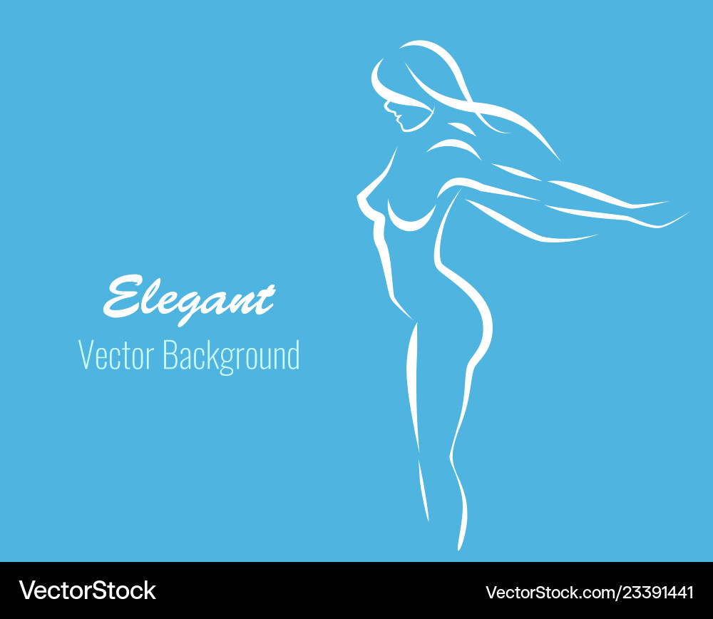 Line contour of girl white color Line contour of girl white color vector image