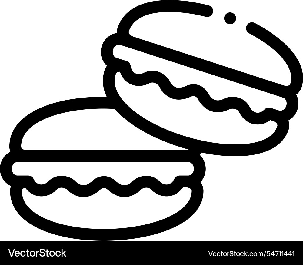 Macarons icon thin linear style design isolated Macarons icon thin linear style design isolated vector image