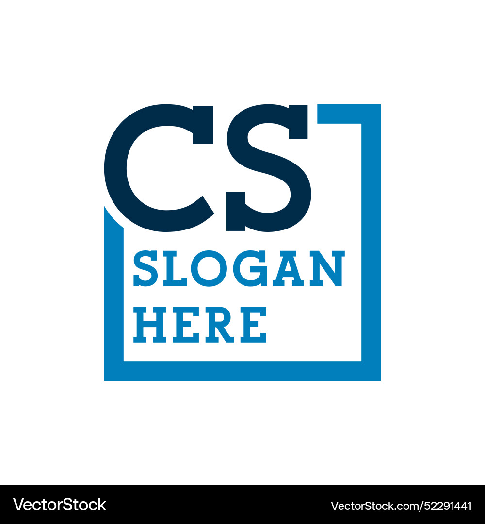 Minimal initials logo letters c and s cs initial Vector Image