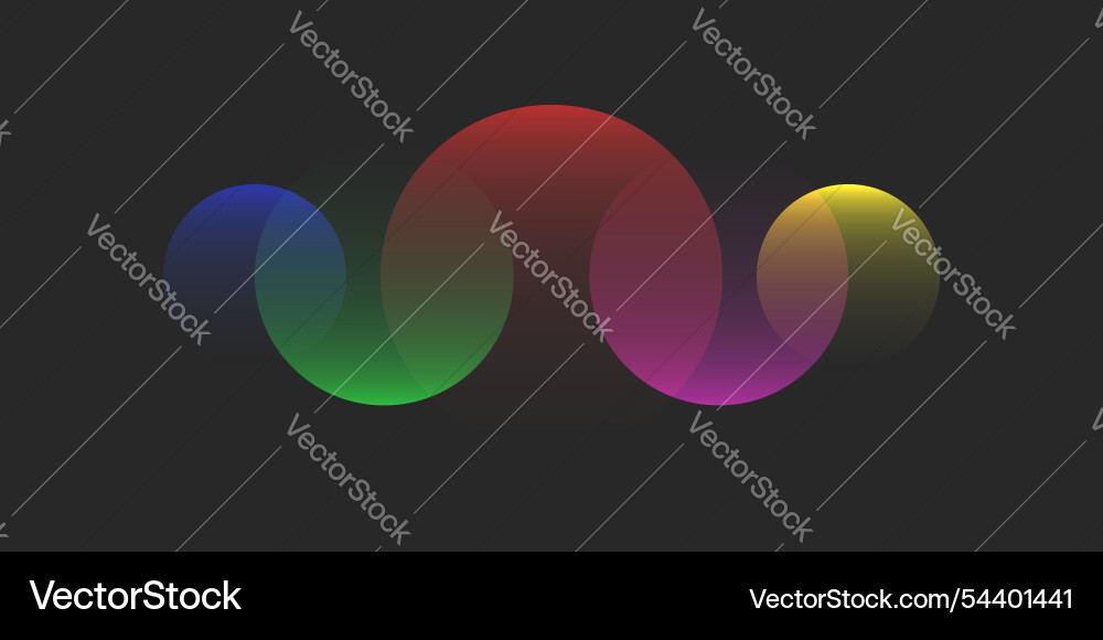 Psychedelic gradient circles in overlapping Psychedelic gradient circles in overlapping vector image