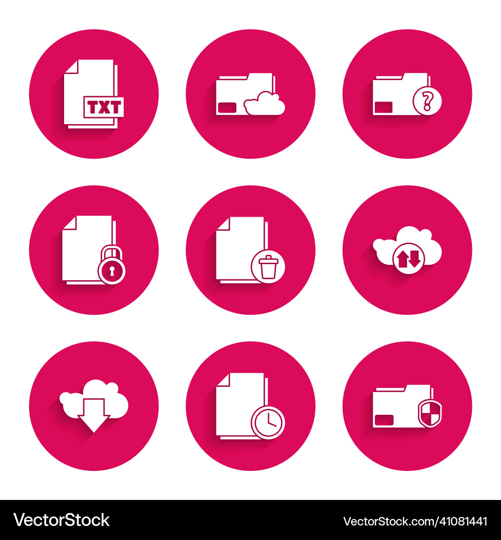 Set delete file document with clock Set delete file document with clock vector image
