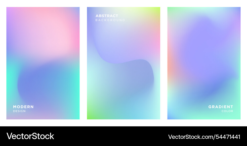 Set of abstract modern background gradient mesh Vector Image