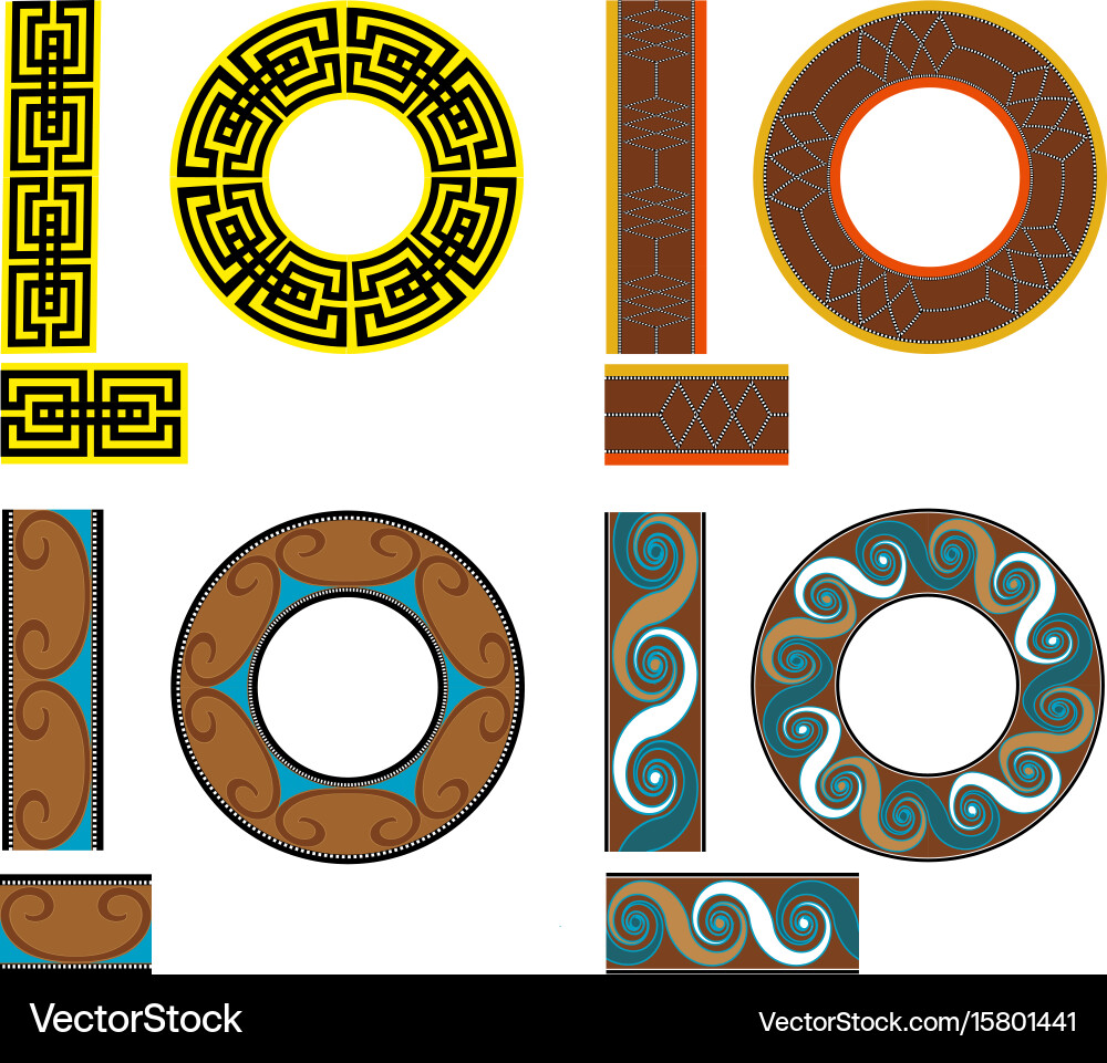 Set seamless geometric square patterns Vector Image
