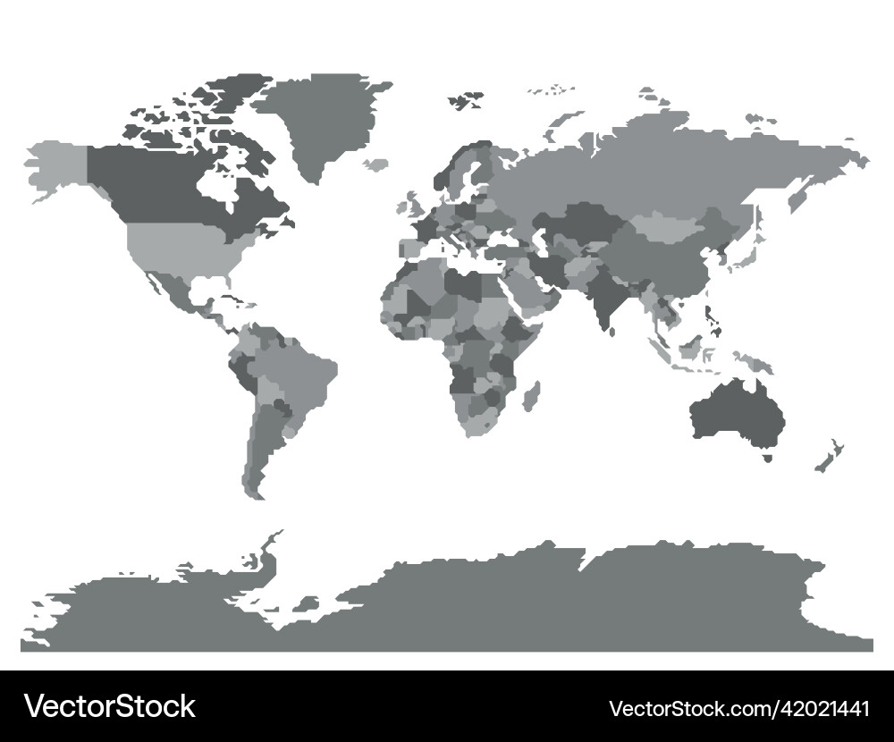 Simplified smooth border world map Simplified smooth border world map vector image