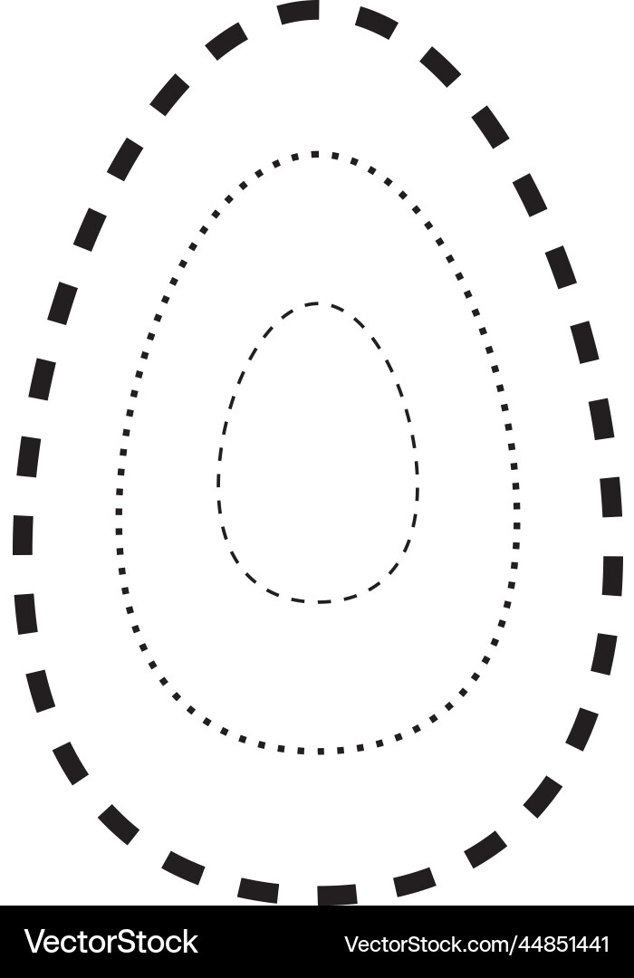 Tracing oval shape symbol dashed and dotted Vector Image