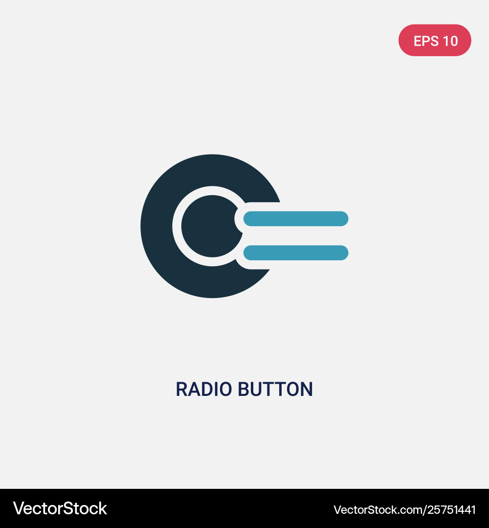 Two color radio button icon from user interface vector image