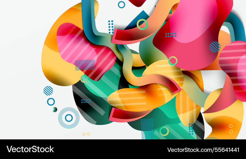 Vibrant abstract background overlapping shapes Vector Image