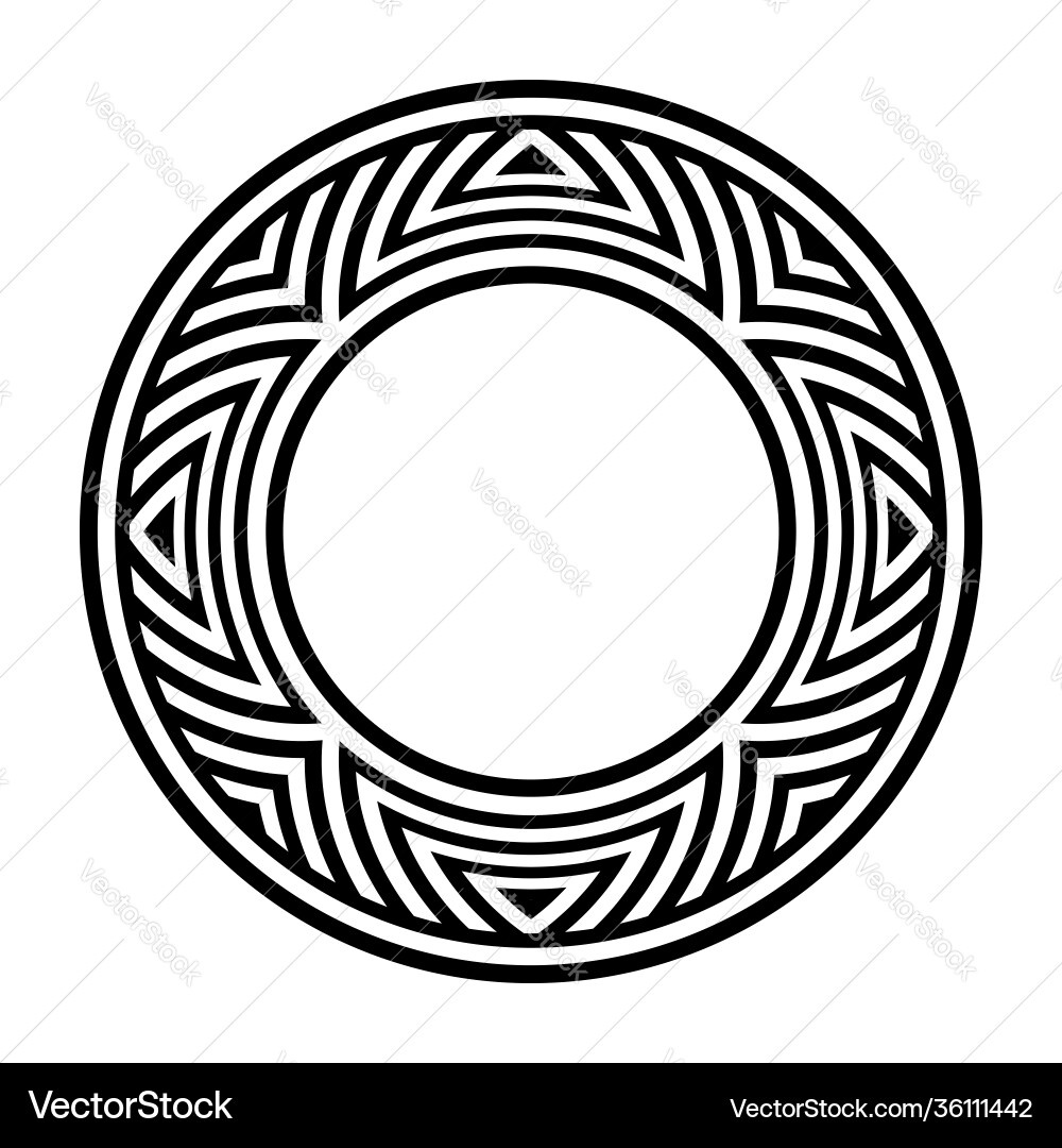 Abstract Geometric Round Frame Pattern vector image
