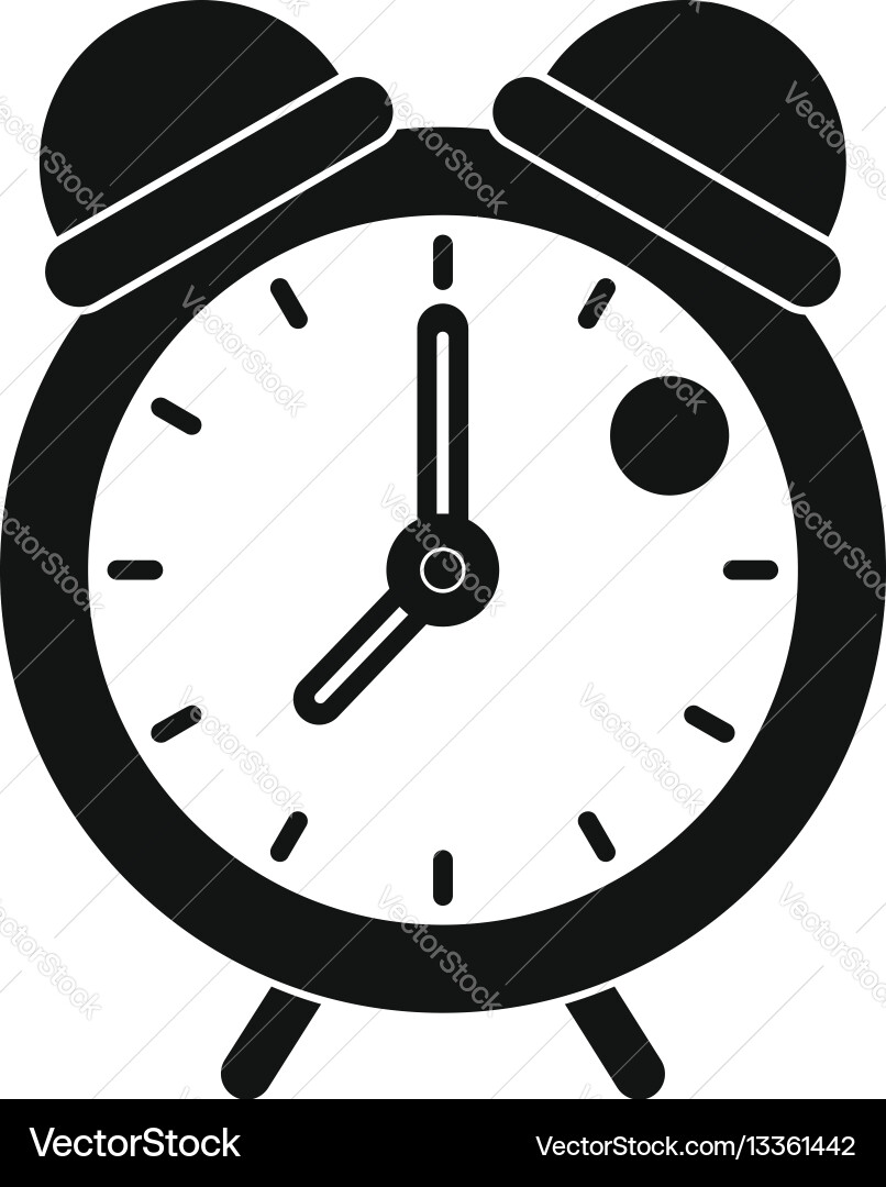 Alarm clock retro classic design icon simple style Vector Image
