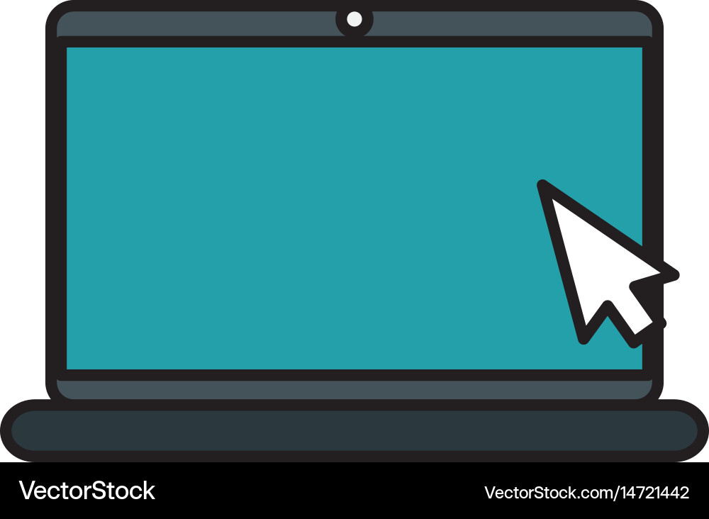 Computer laptop with arrow pointer vector image