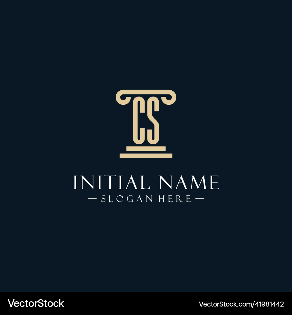 Cs initial monogram logos with pillar shapes style Cs initial monogram logos with pillar shapes style vector image
