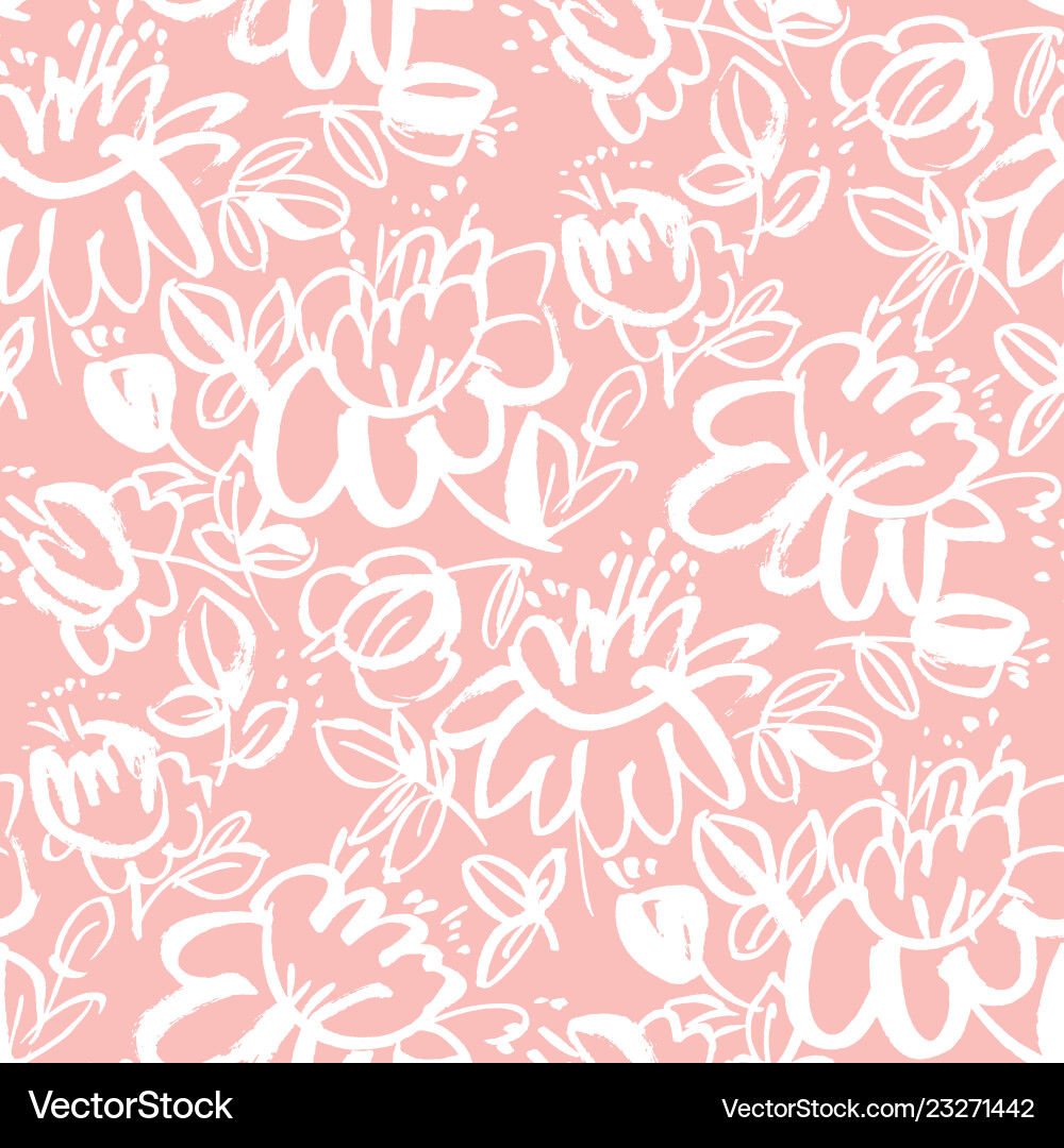 Floral Hand gezogen nahtloses Muster Floral Hand gezogen nahtloses Muster vektorbild