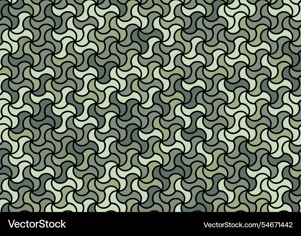 Green wave soft art line curve pattern background vector image