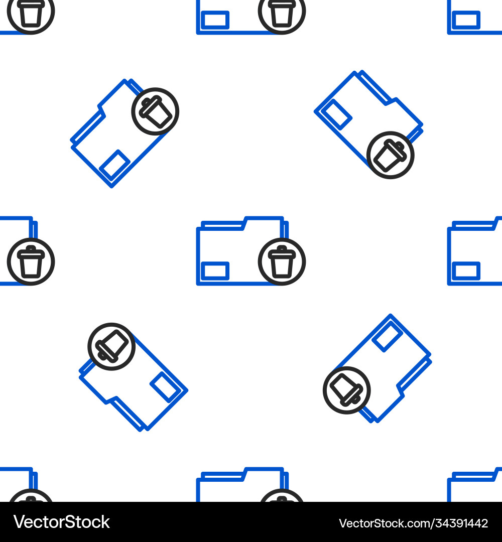 Line delete folder icon isolated seamless pattern Line delete folder icon isolated seamless pattern vector image