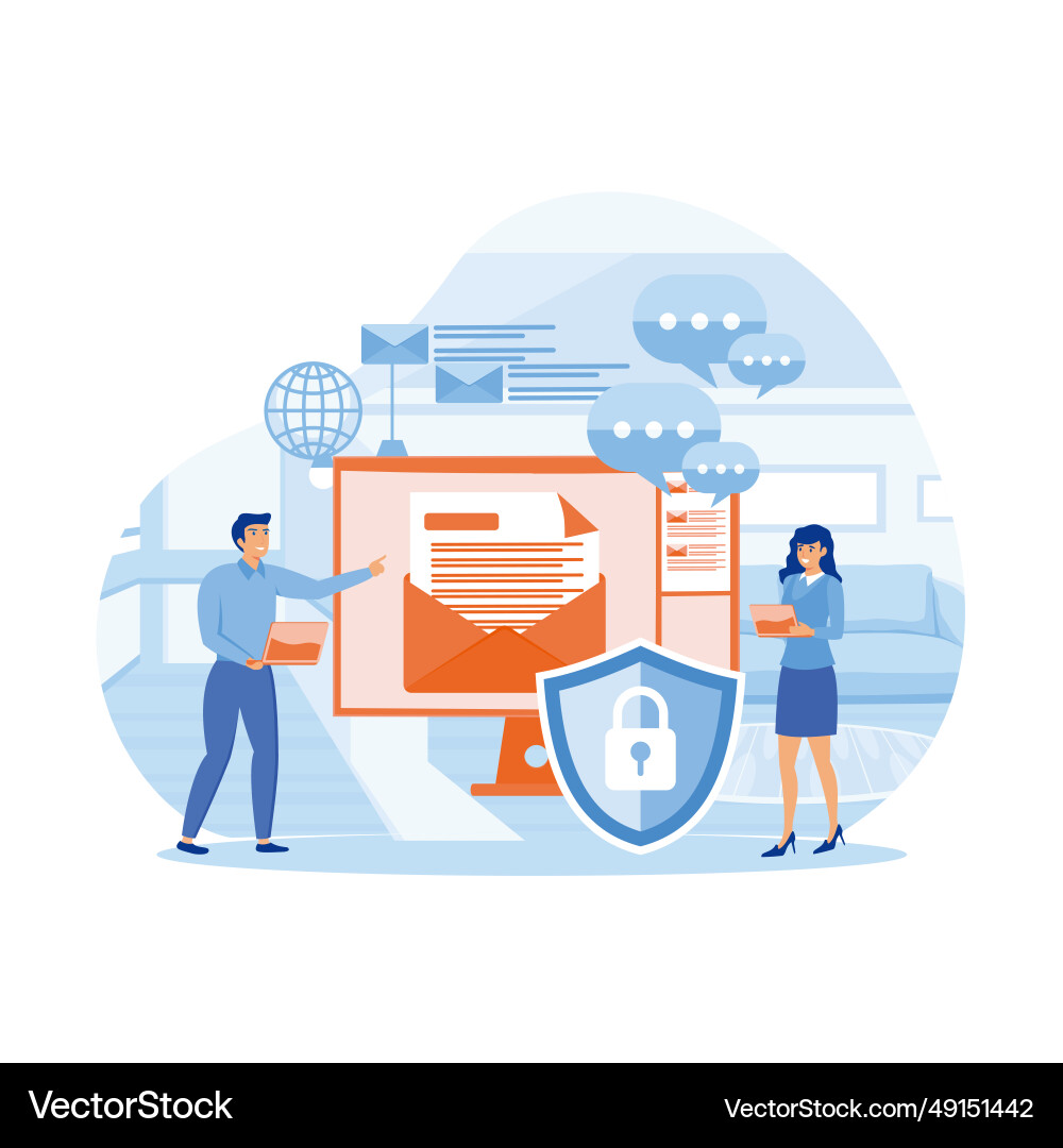 Mail service e-mail message notification Vector Image