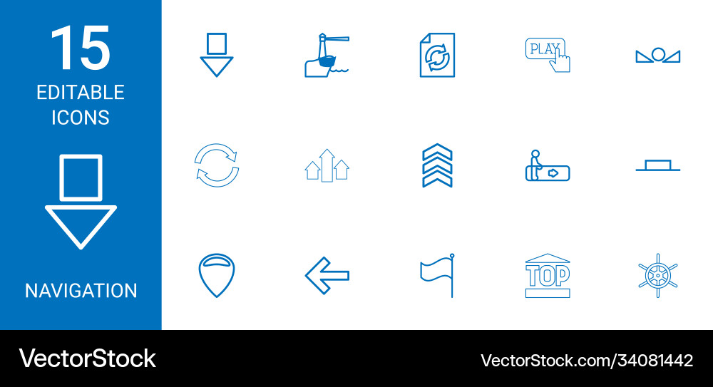 Navigation icons vector image