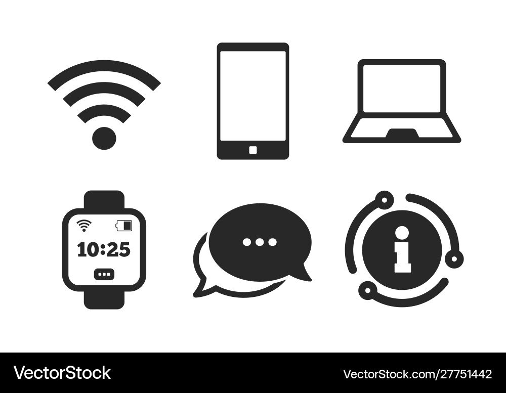Notebook and smartphone icon smart watch symbol Notebook and smartphone icon smart watch symbol vector image