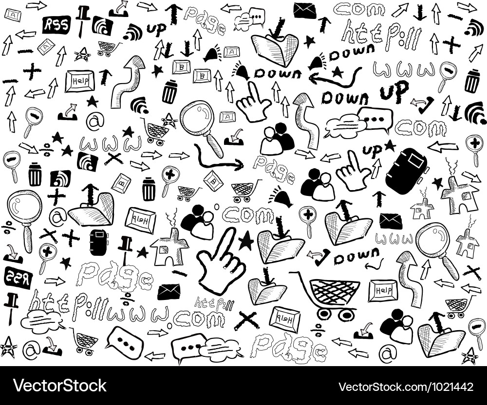 Seamless doodle web pattern Vector Image
