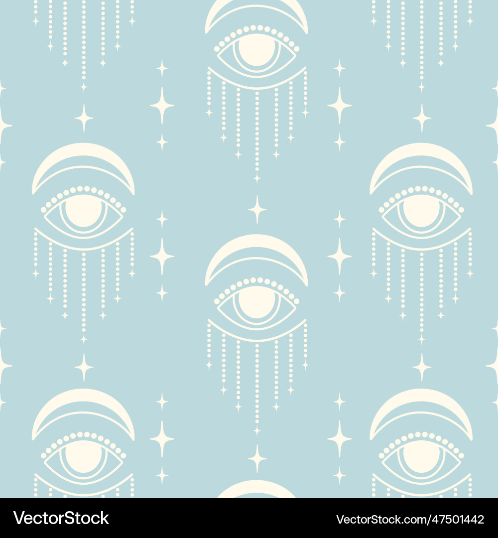 Seamless pattern with esoteric elements - mystical Vector Image