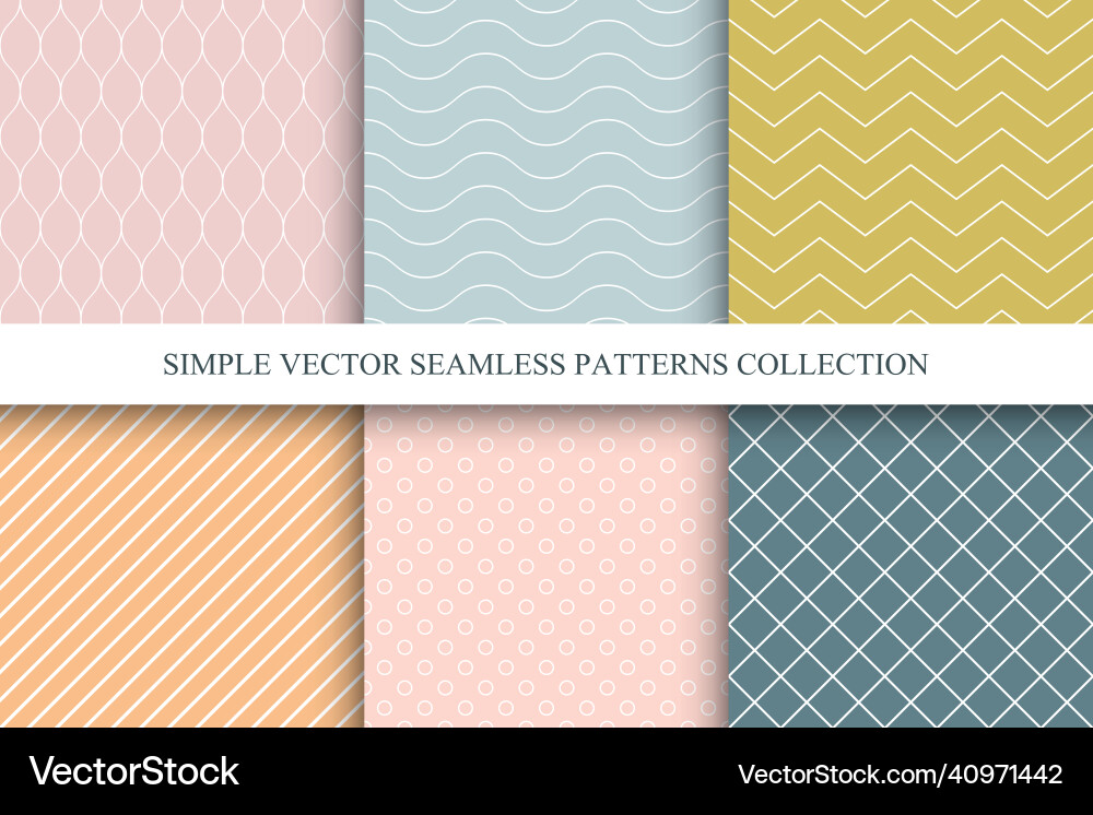 Set of seamless geometric minimalistic patterns Set of seamless geometric minimalistic patterns vector image