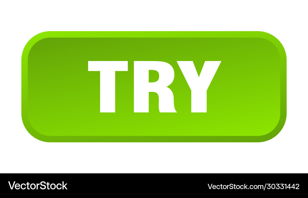 Try button square 3d push vector image