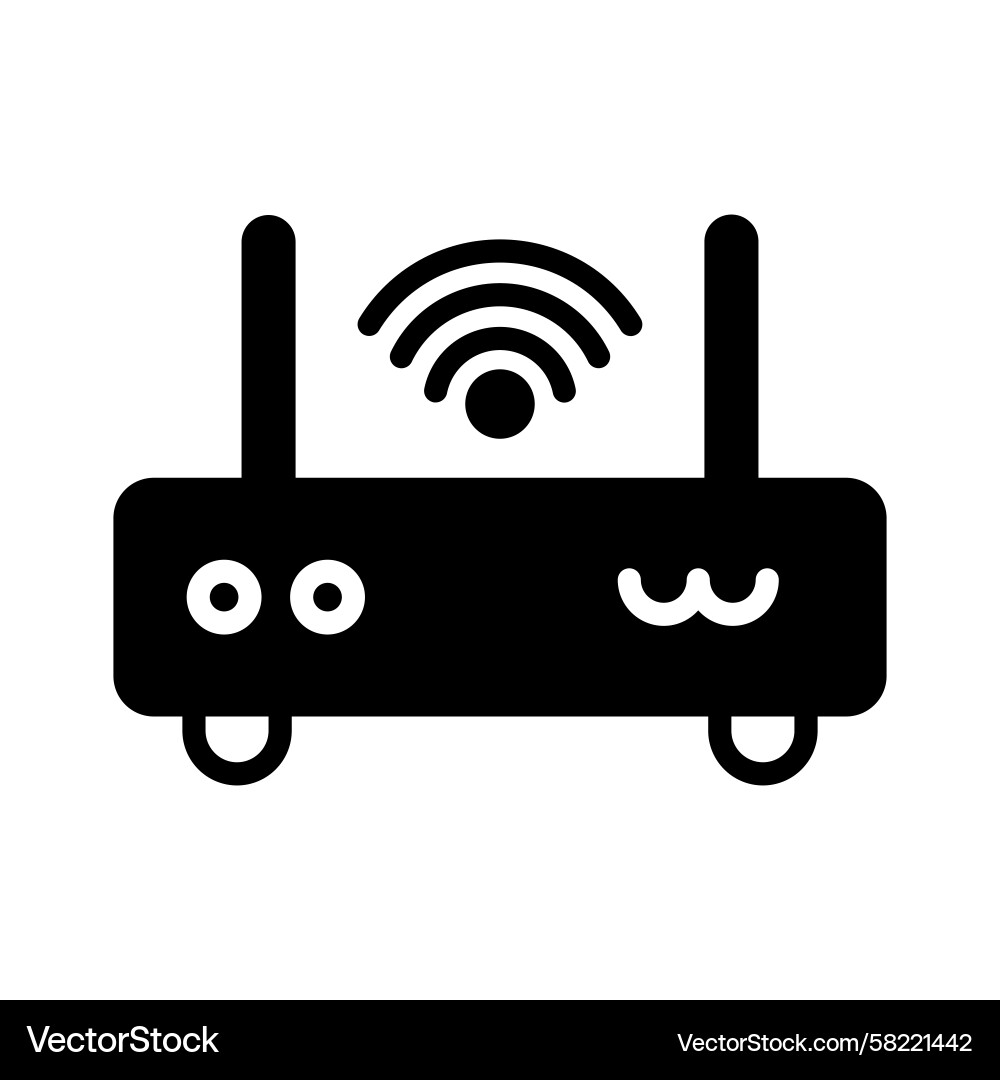 Wireless Router Icon with Signal Waves Vector Image