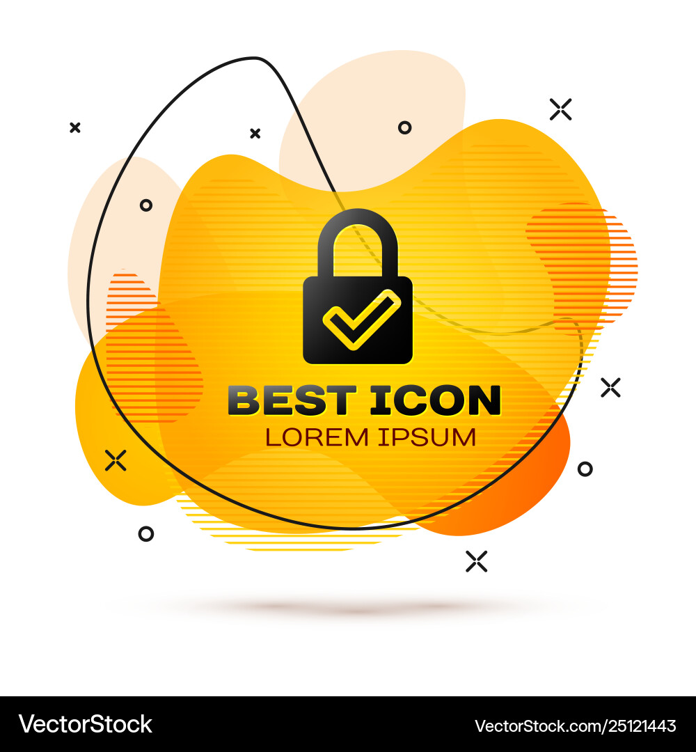 Black open padlock and check mark icon isolated Black open padlock and check mark icon isolated vector image