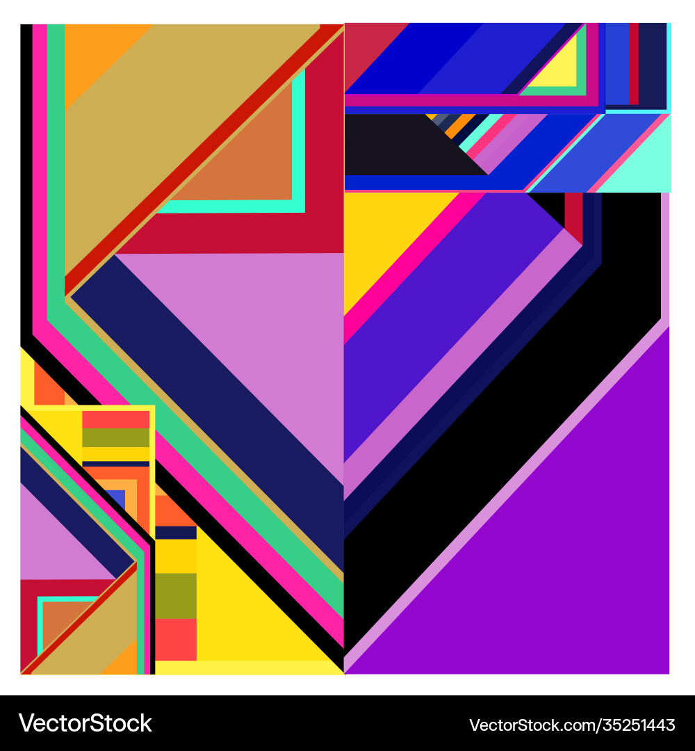 Colorful geometric and curve background pattern vector image