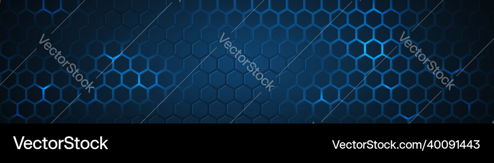 Dark Blue Hexagonal Tech Background vector image