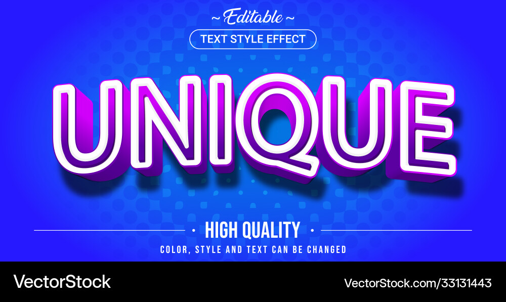 Editable text style effect - unique theme vector image