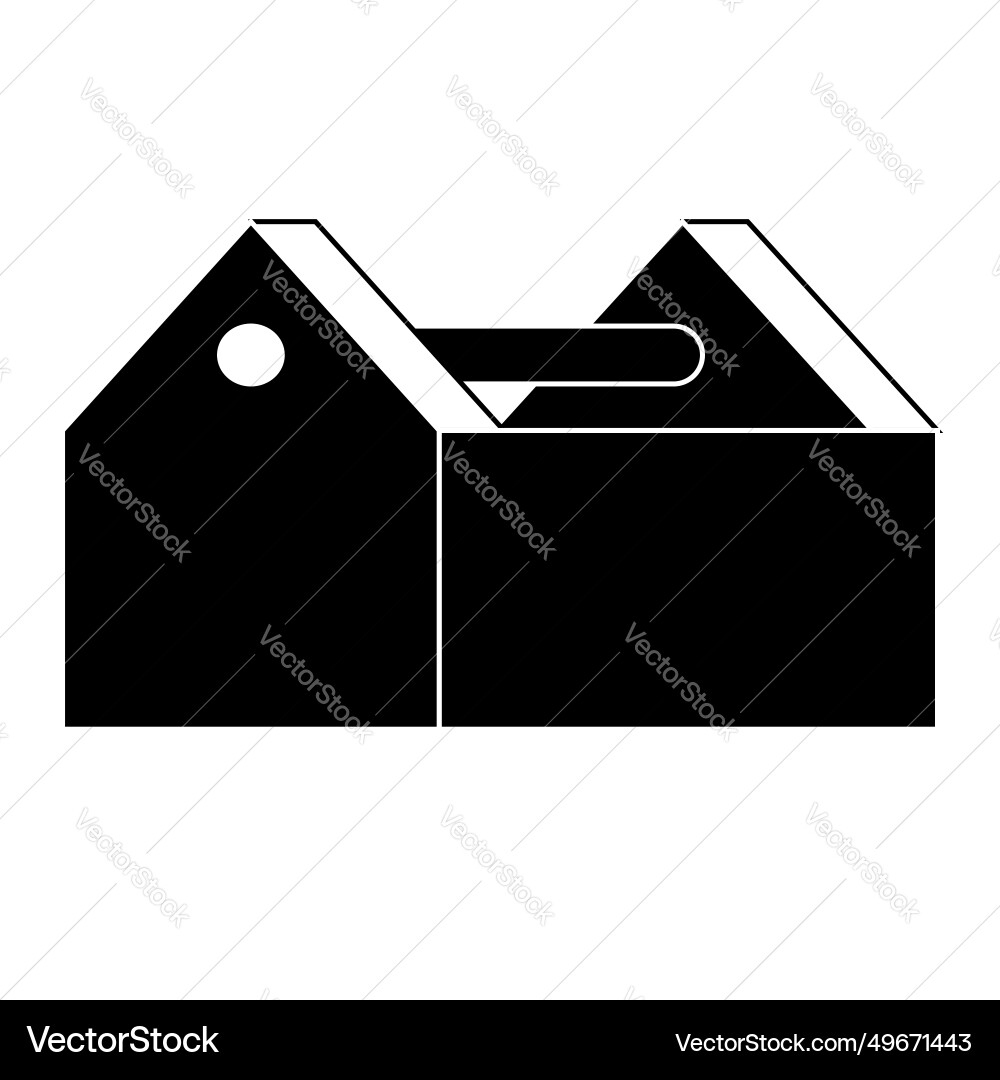 Empty toolbox icon flat of work tool Empty toolbox icon flat of work tool vector image