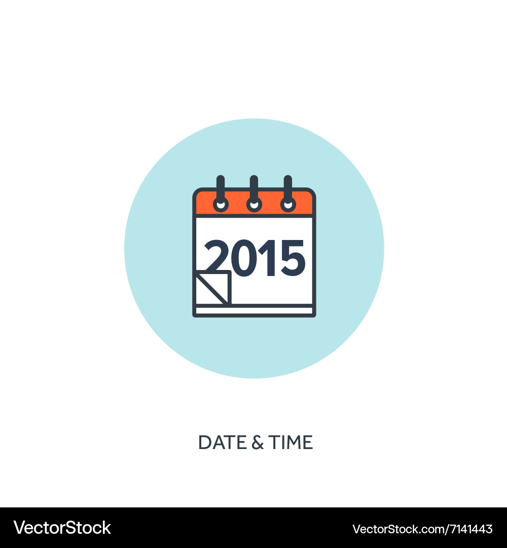 Flat calendar icon date and time background new Vector Image