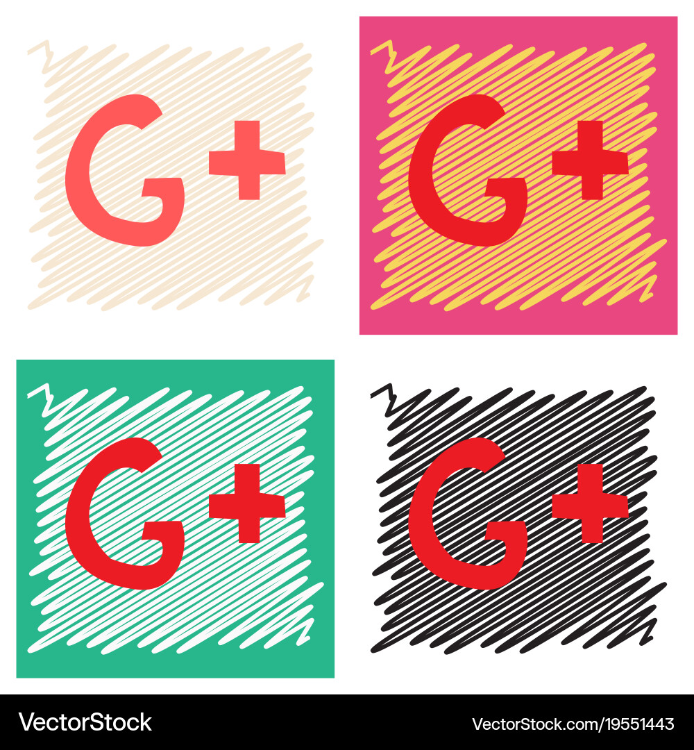 Flat google plus icons on background Vector Image