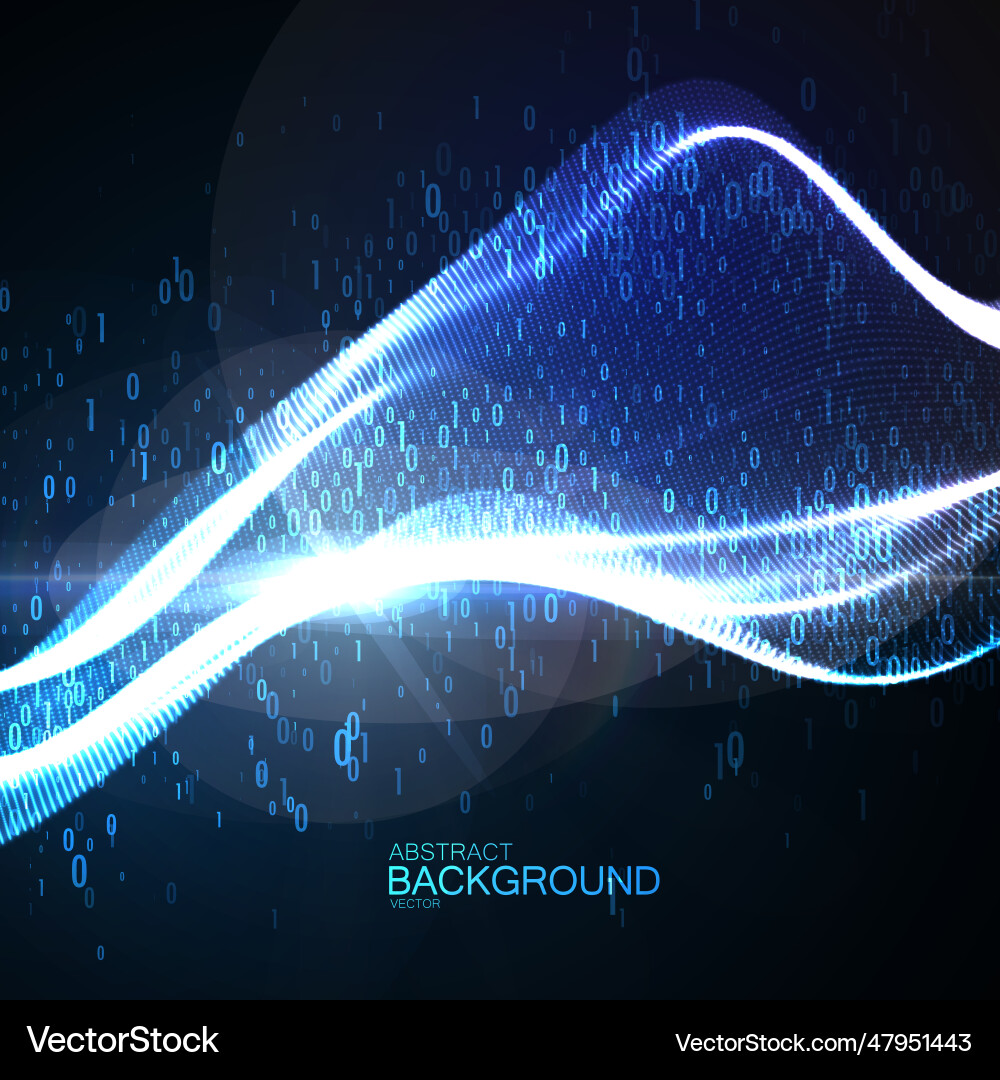 Futuristic of binary code particles and neon vector image