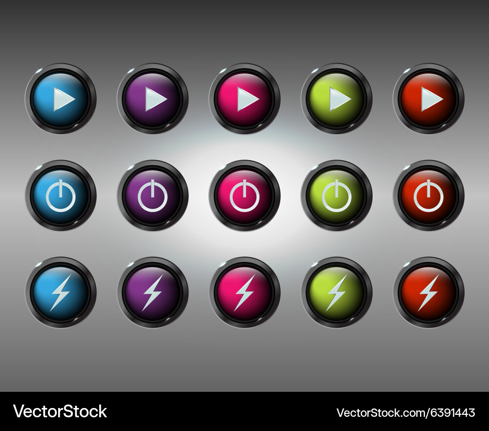 Glossy buttons set vector image