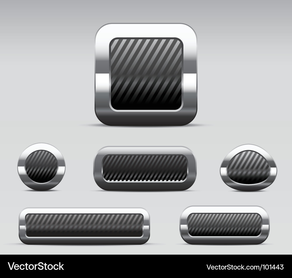 Glossy metallic buttons vector image