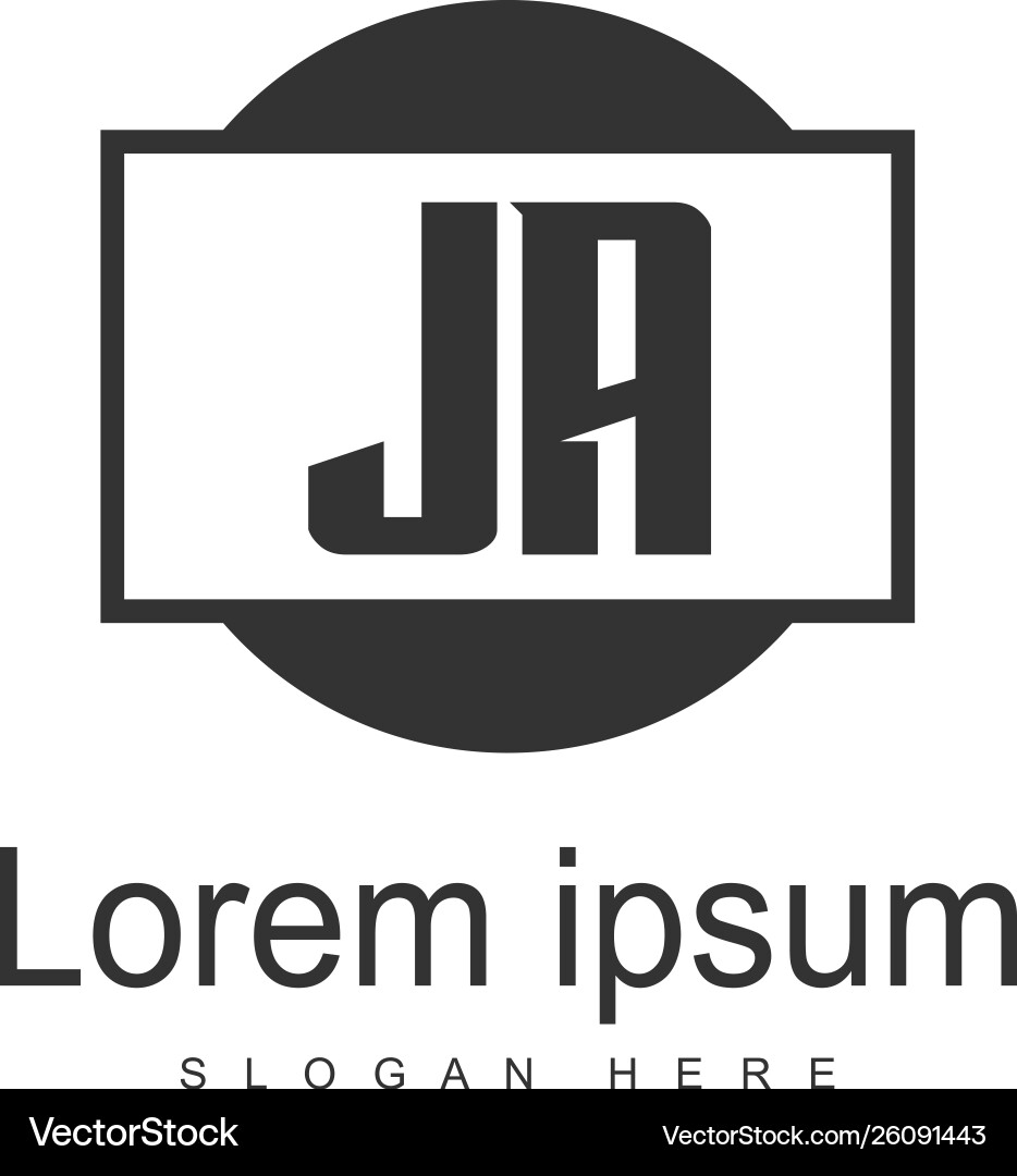 Initial ja logo template with modern frame Vector Image