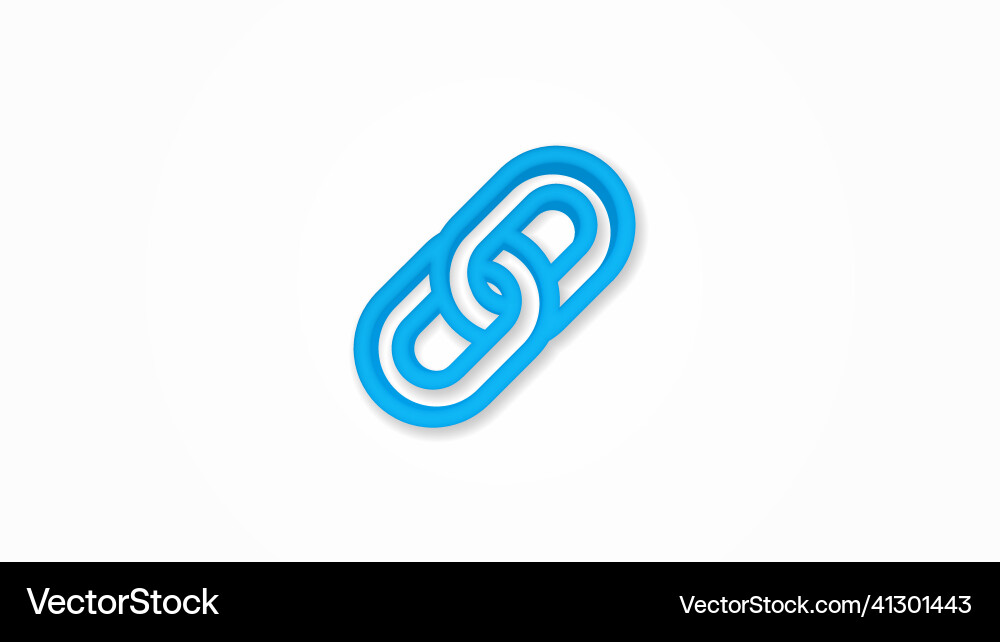 Internet chain link 3d realistic line icon Internet chain link 3d realistic line icon Vector Image