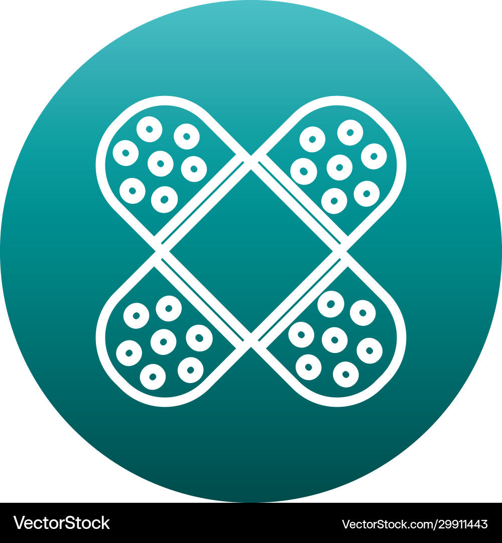 Isolated bandages block gradient style icon Vector Image