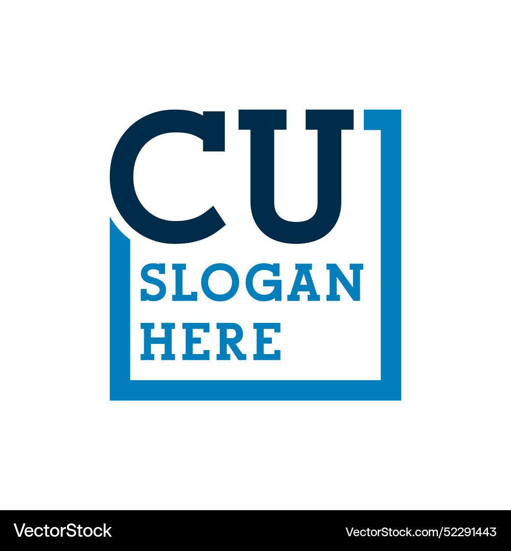 Minimal initials logo letters c and u cu initial Vector Image