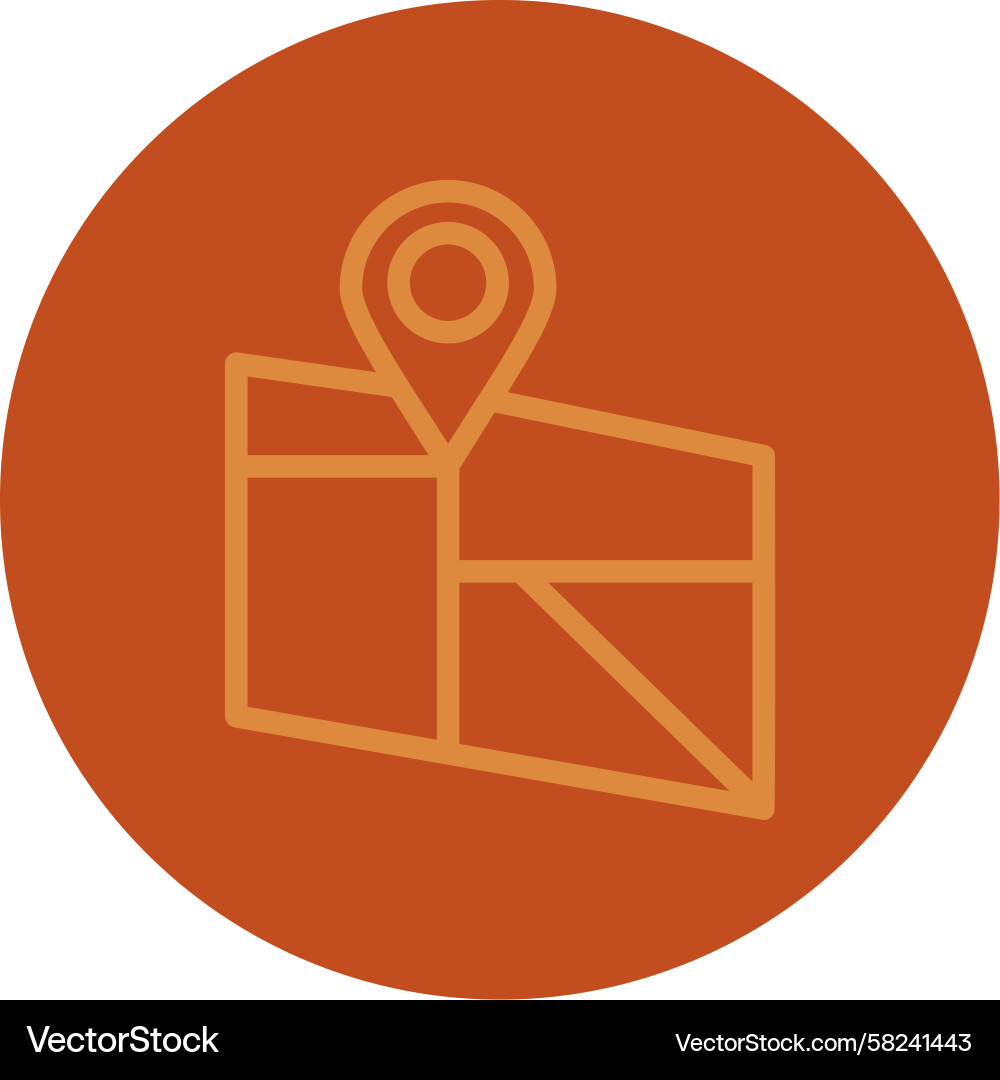 Multi-Color Map Line Icon Vector Image