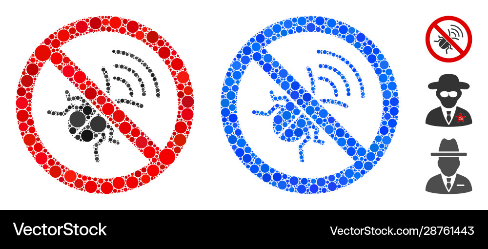 No spy bug composition icon circle dots No spy bug composition icon circle dots vector image